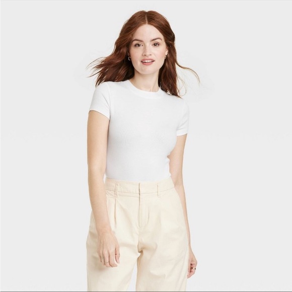 Women's Ribbed Bodysuit - A New Day White XXL - Picture 1 of 7